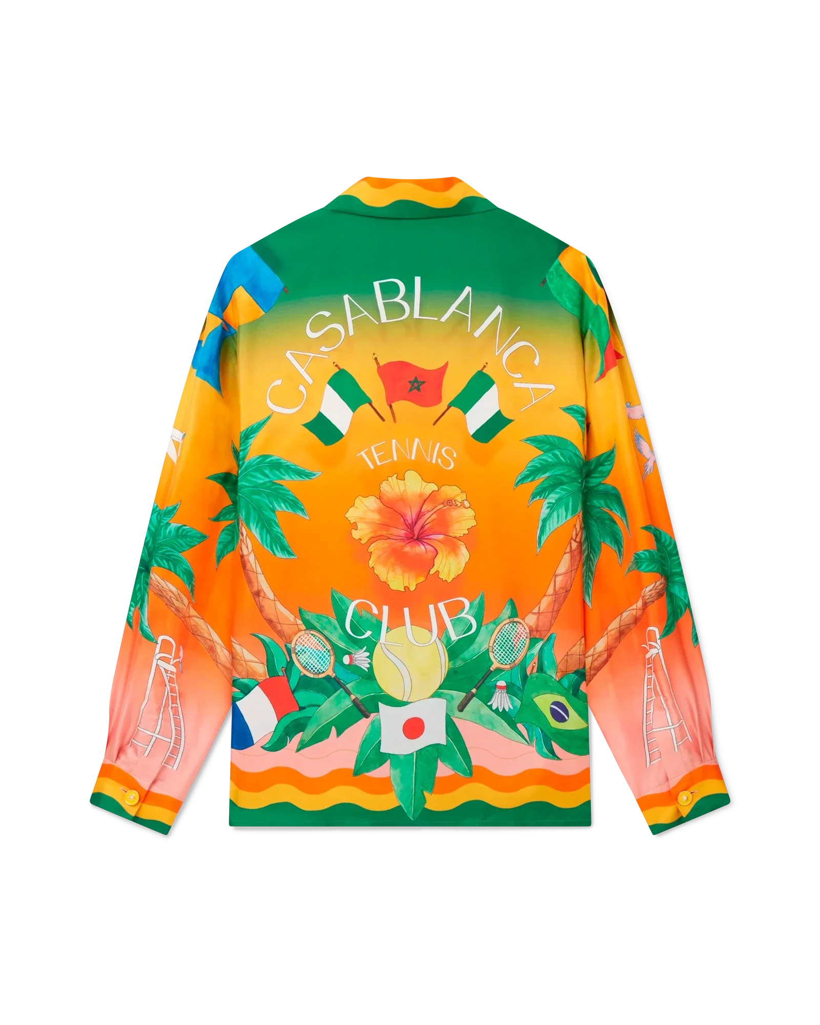 Camisa De Seda Tennis Club En Fleur
