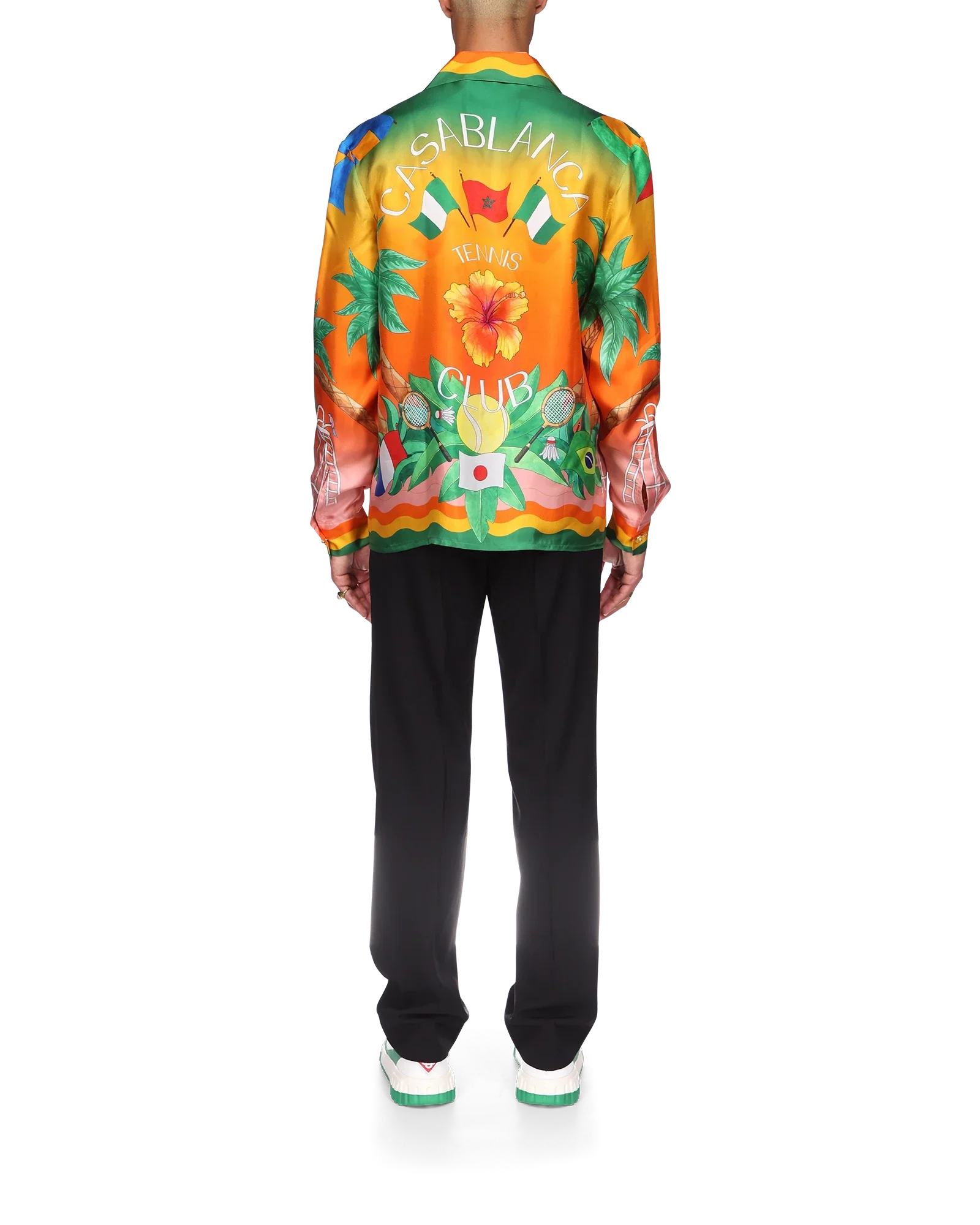 Camisa De Seda Tennis Club En Fleur