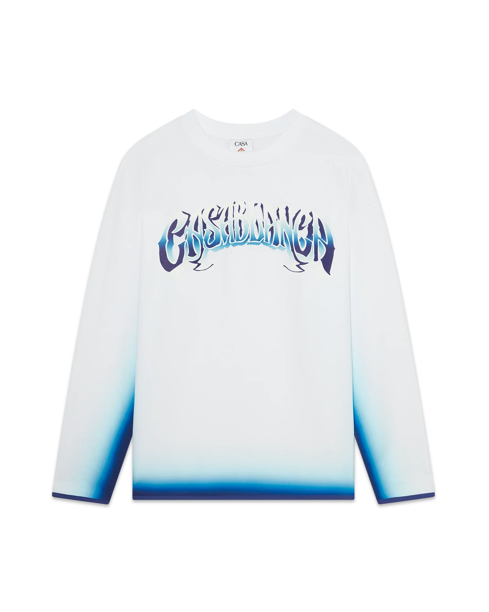 Camiseta de manga larga con desvanecimiento azul