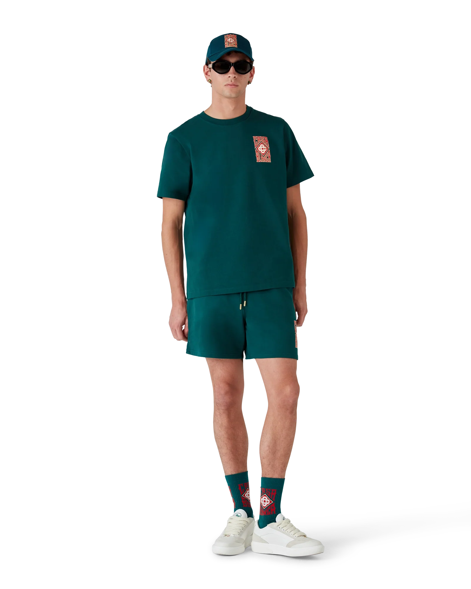 Pantalones cortos deportivos con logotipo gótico