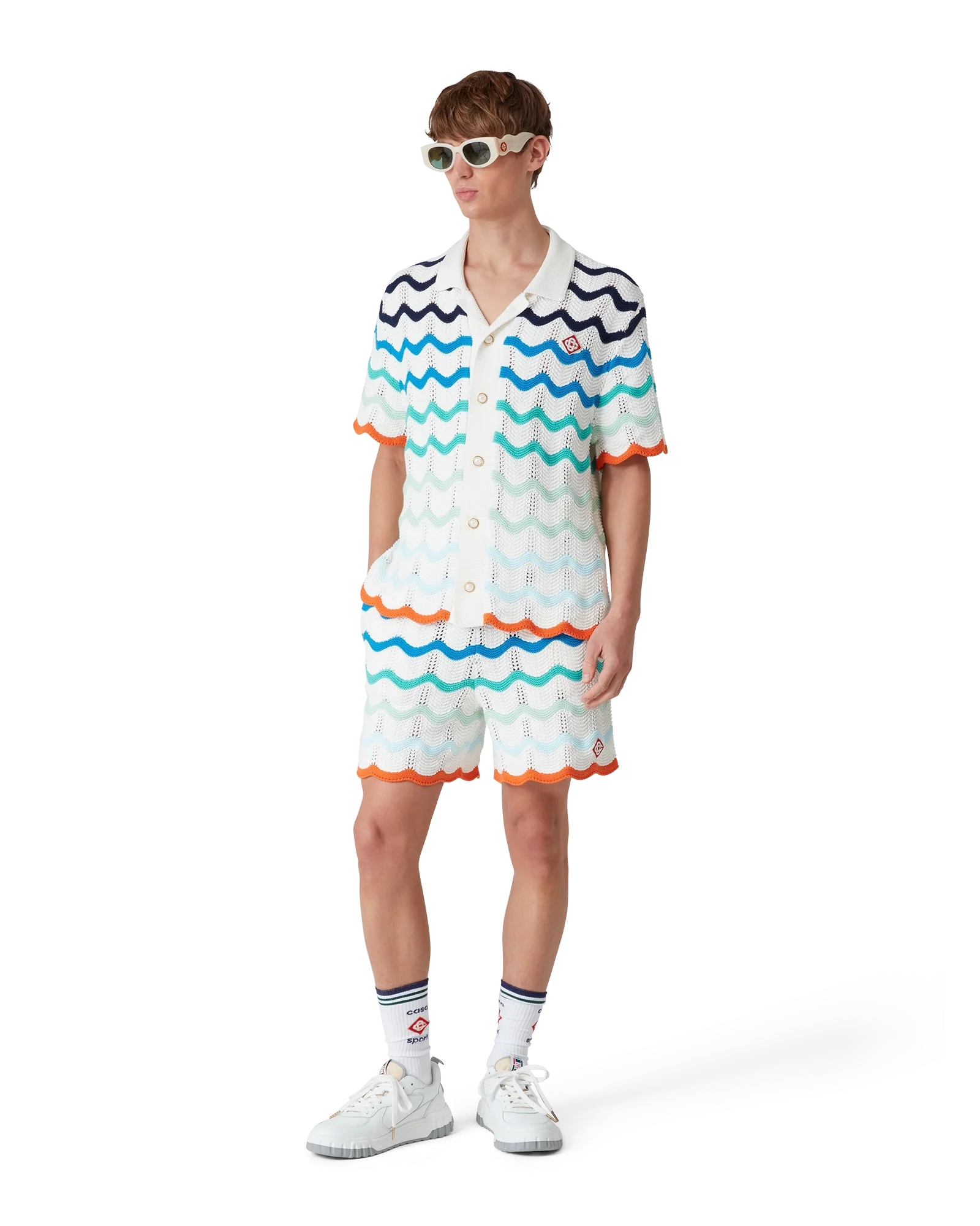 Gradient Wave Crochet Shorts