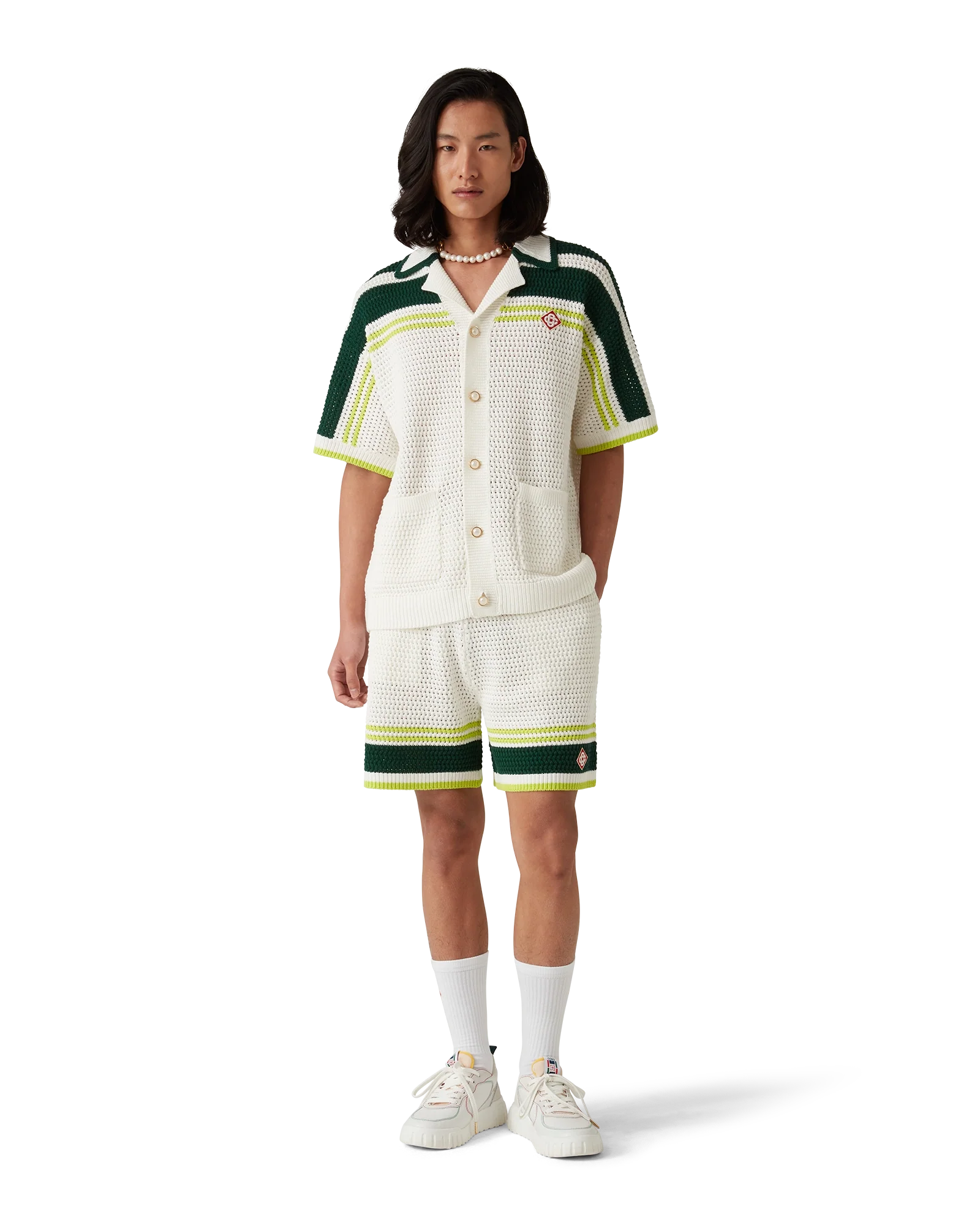 Pantalones cortos de tenis de crochet