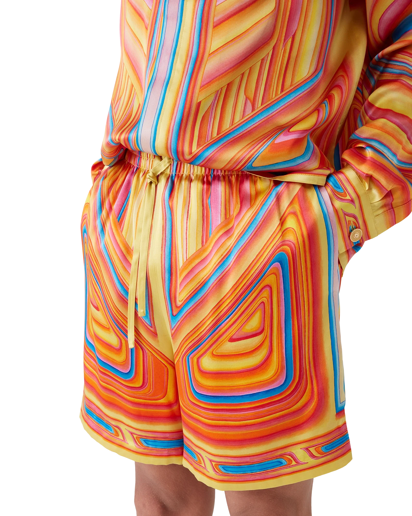 Pantalones cortos de seda de corte bajo