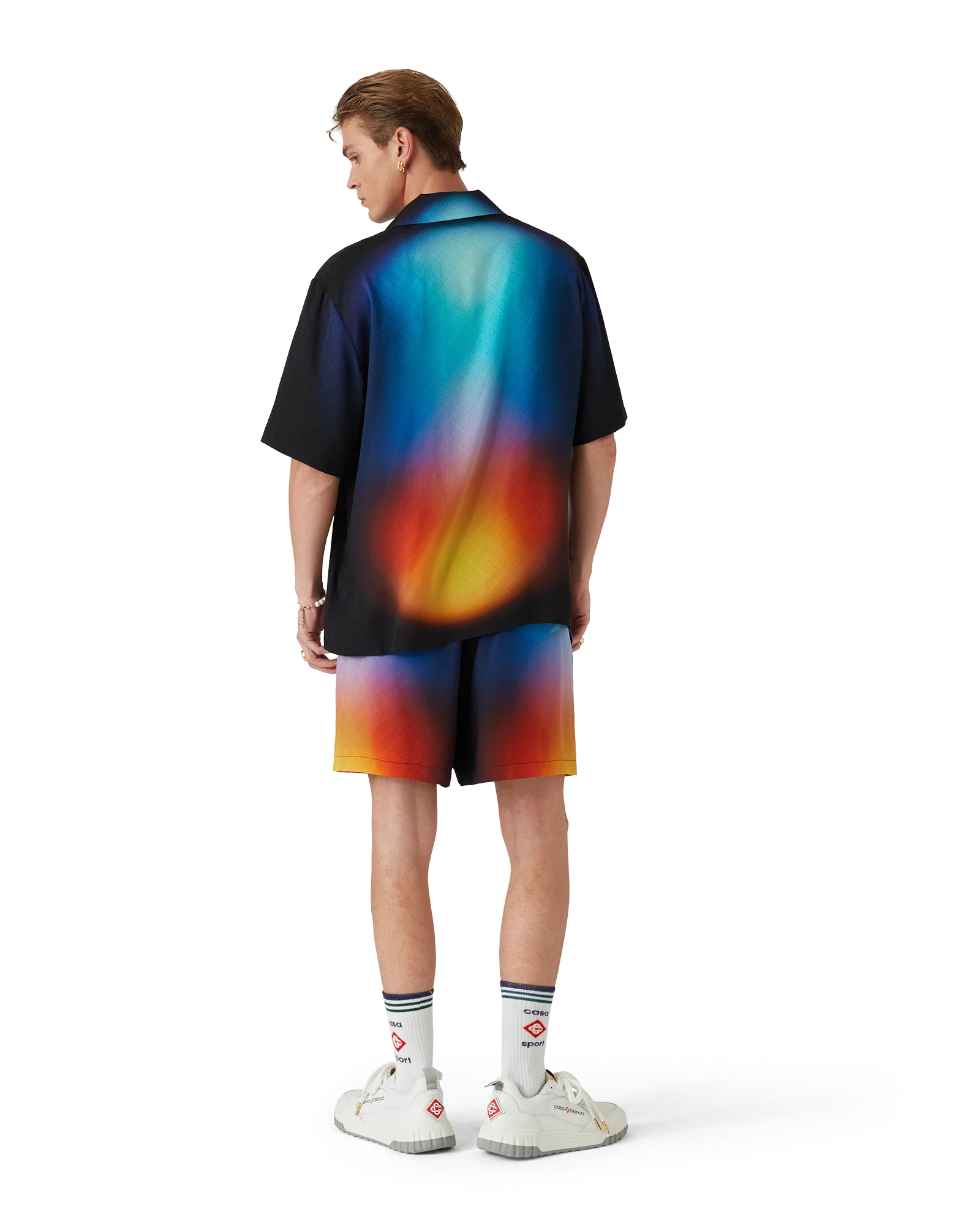 Pantalones cortos de seda con degradado