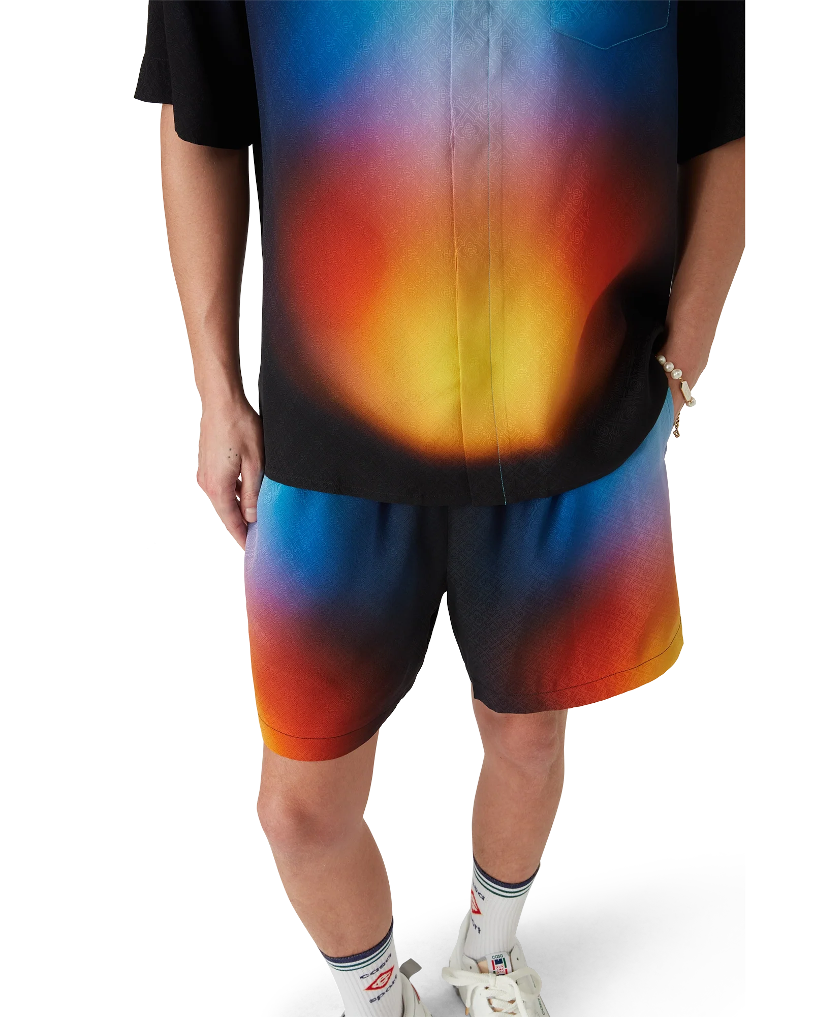 Pantalones cortos de seda con degradado