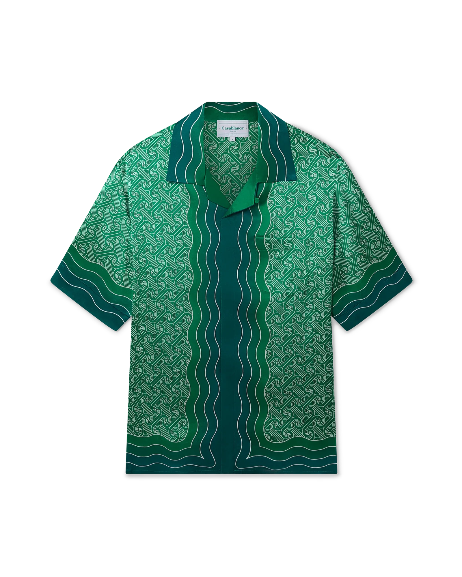 Camisa de seda con monograma de columna