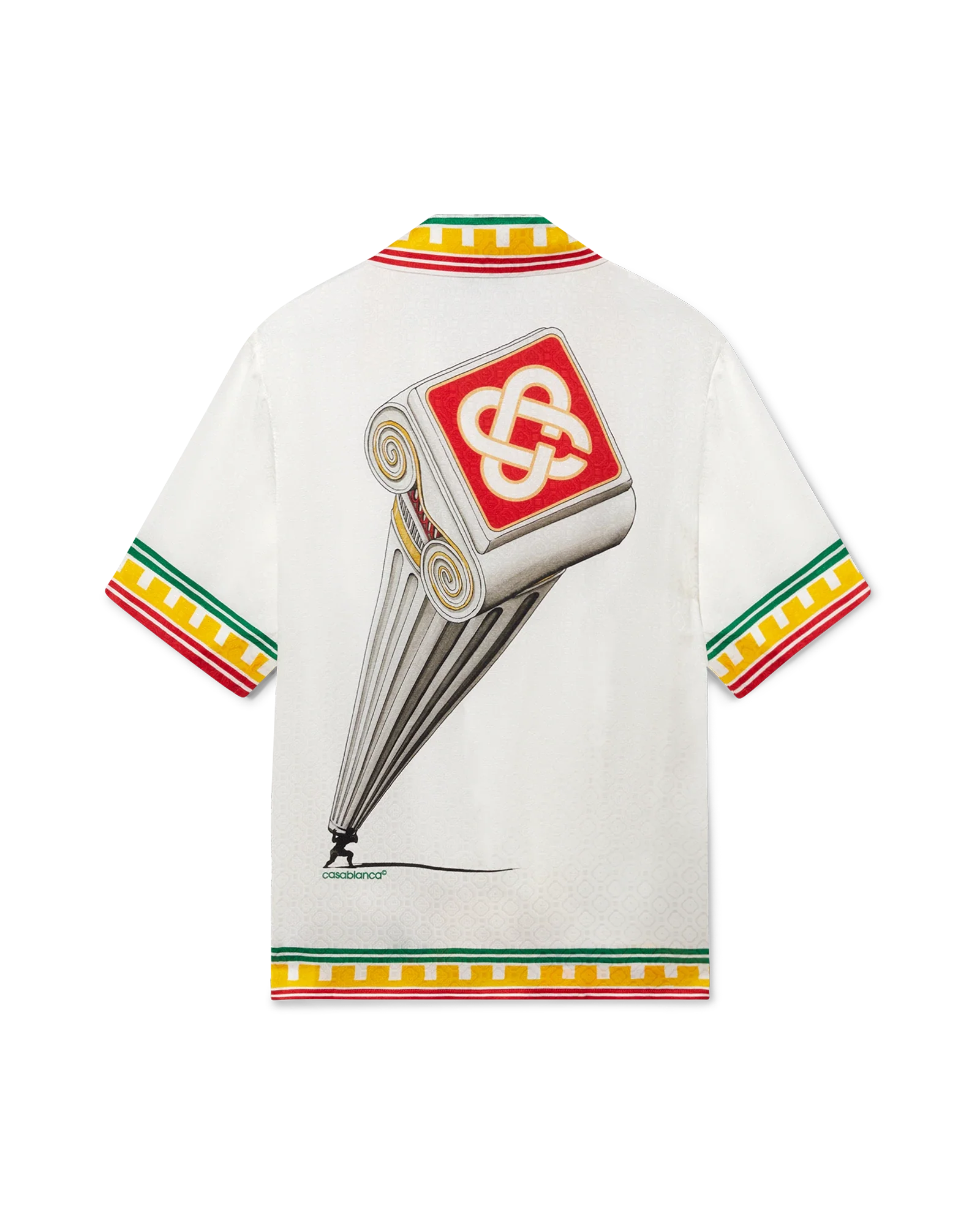 Camisa de seda con columna inclinada