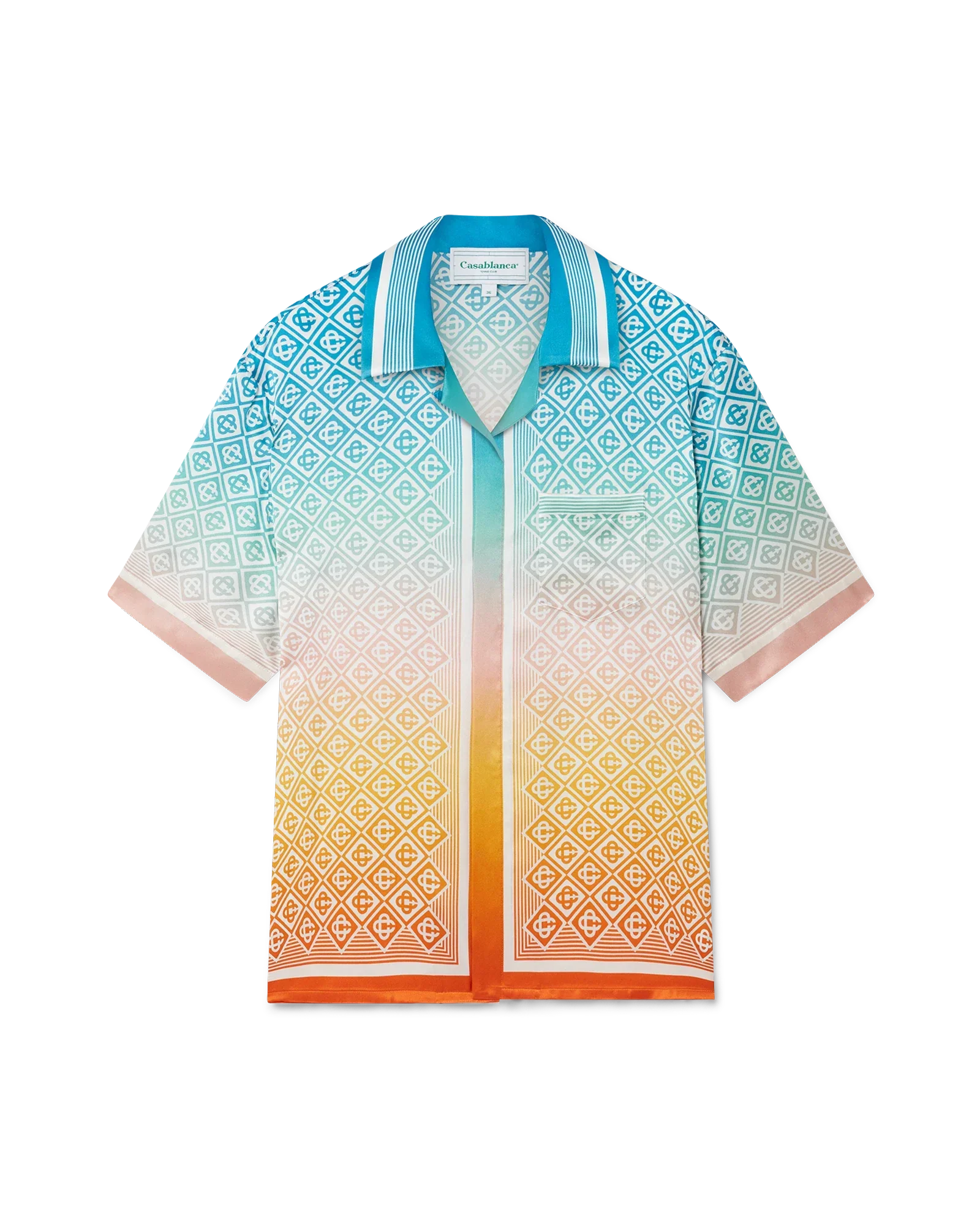 Camisa de seda con monograma degradado