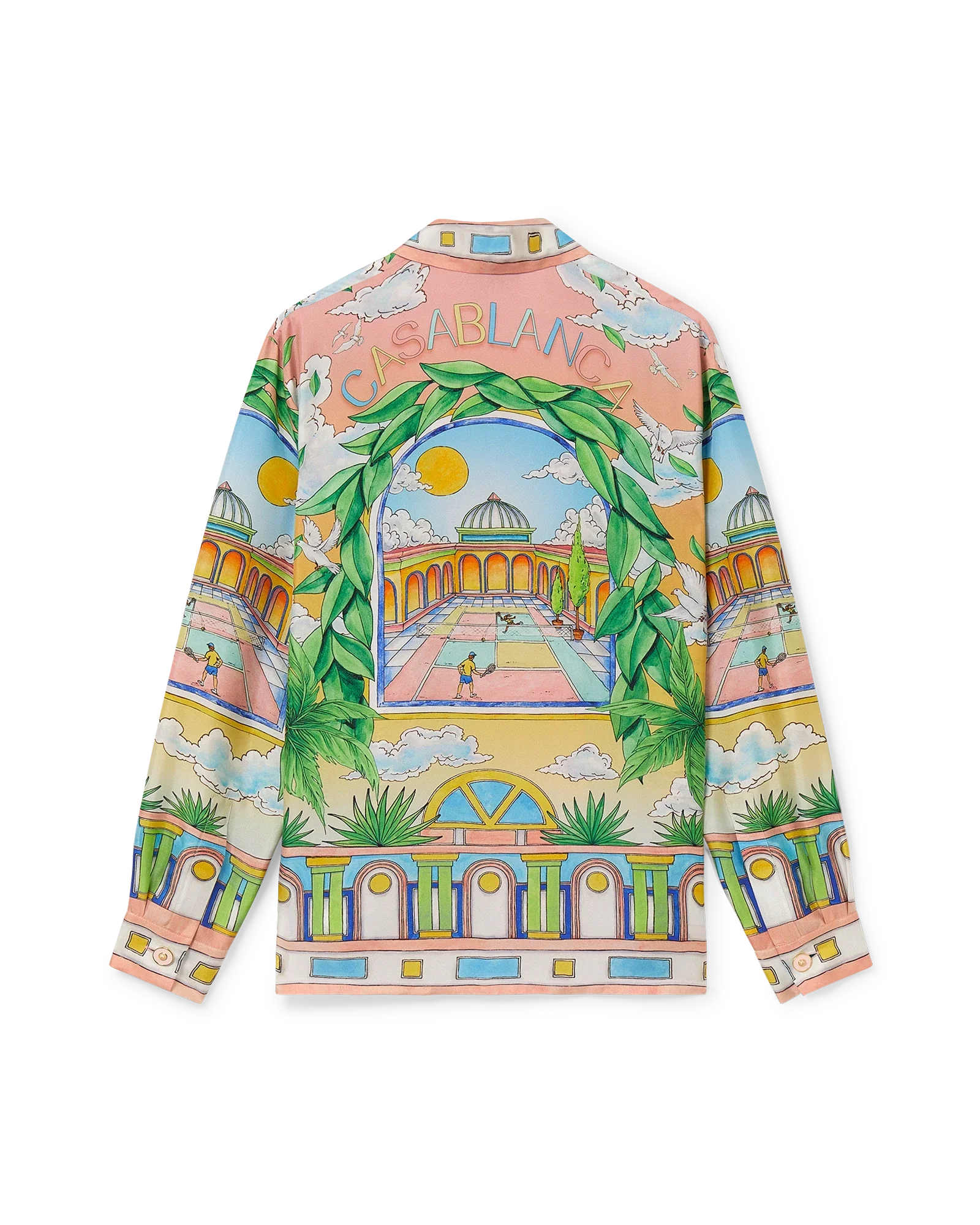 Camisa de seda ideal con paisaje