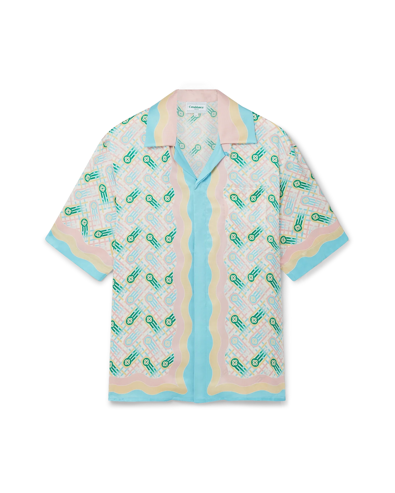 Camisa de seda de manga corta de ping pong
