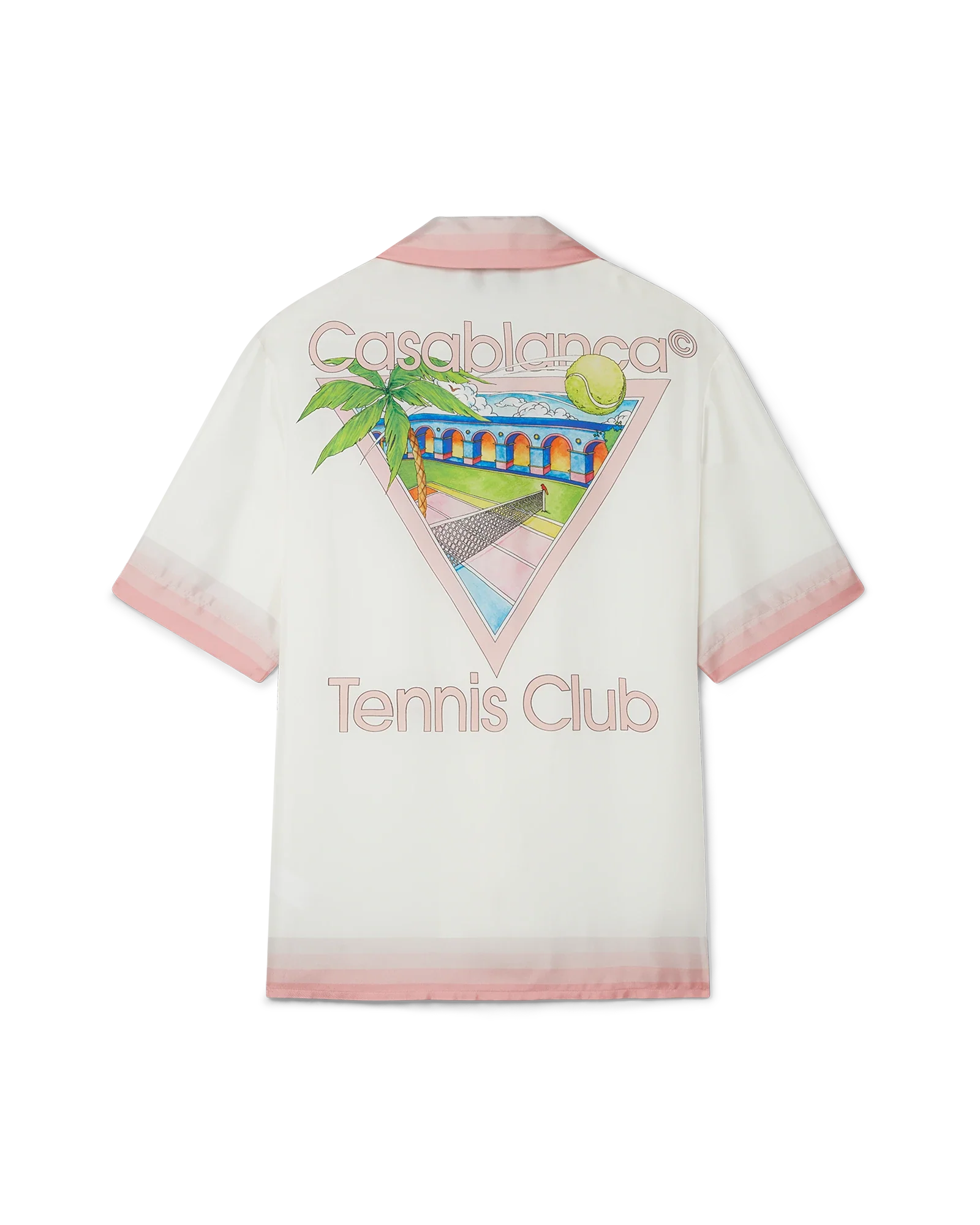 Camisa de seda de manga corta con el icono del club de tenis
