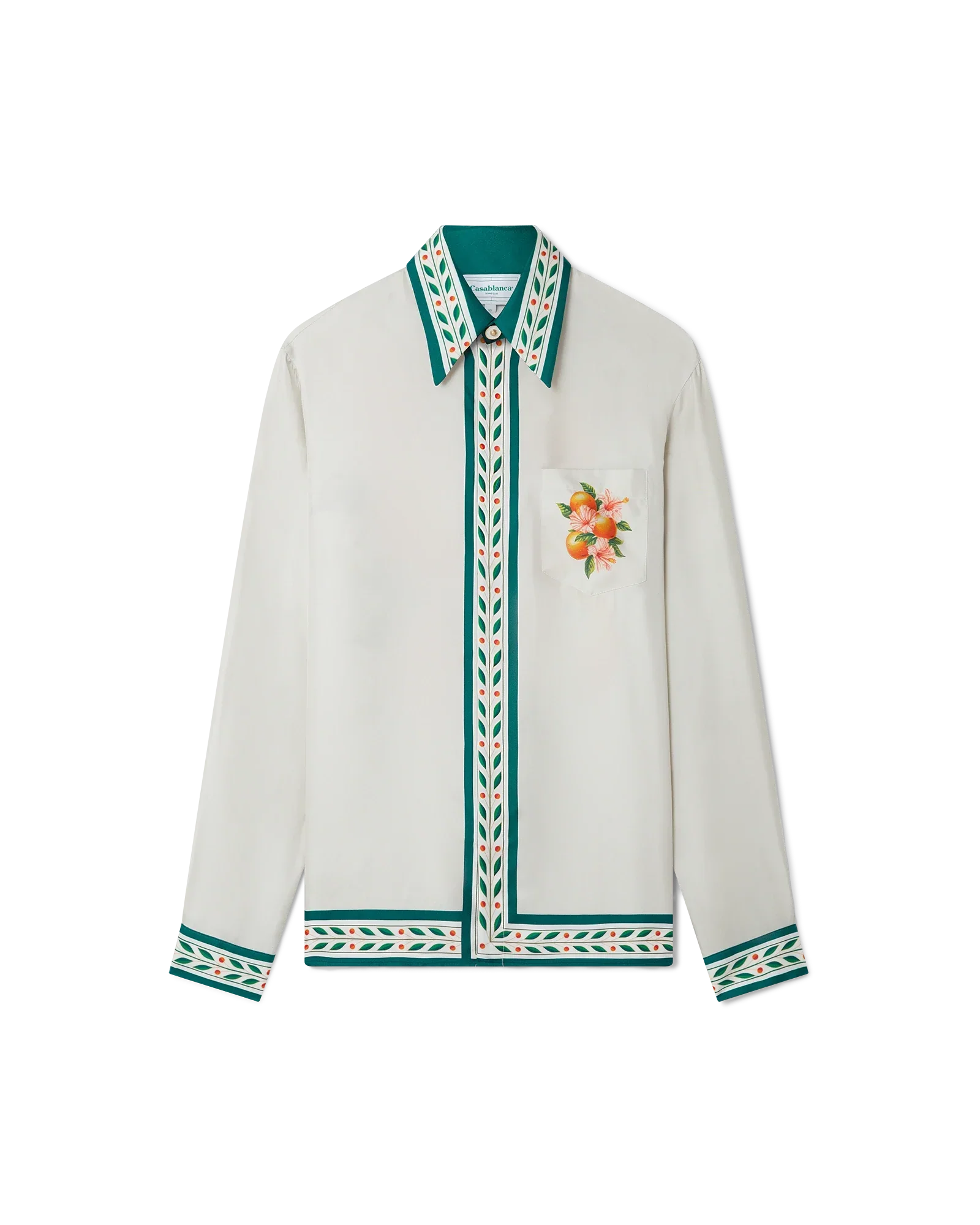 Camisa de seda Naranjas en flor