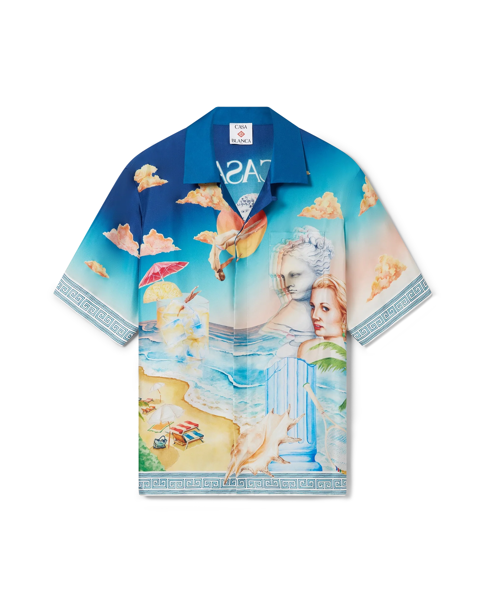 Camisa de seda de manga corta Plongeon