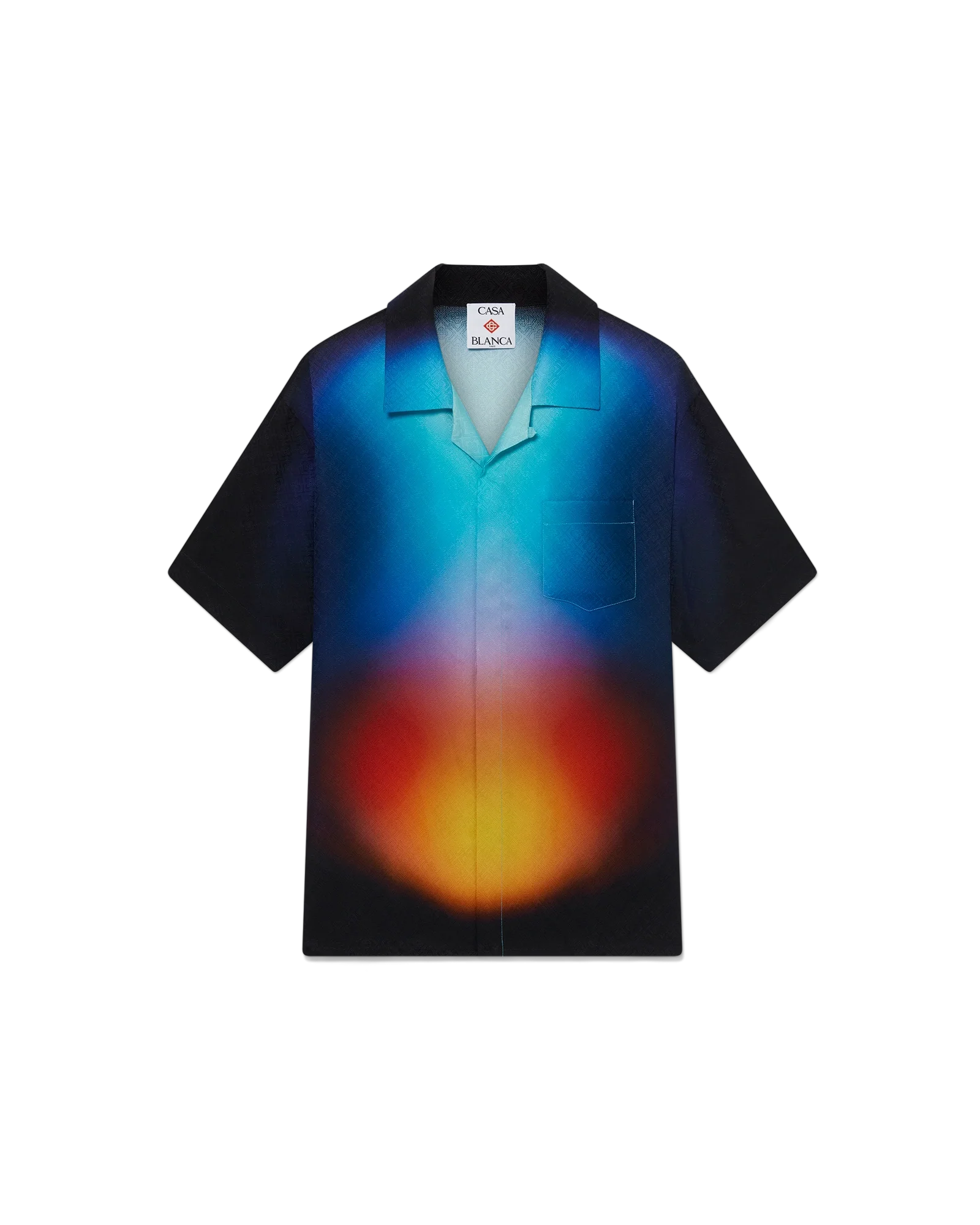 Camisa de manga corta de seda degradada