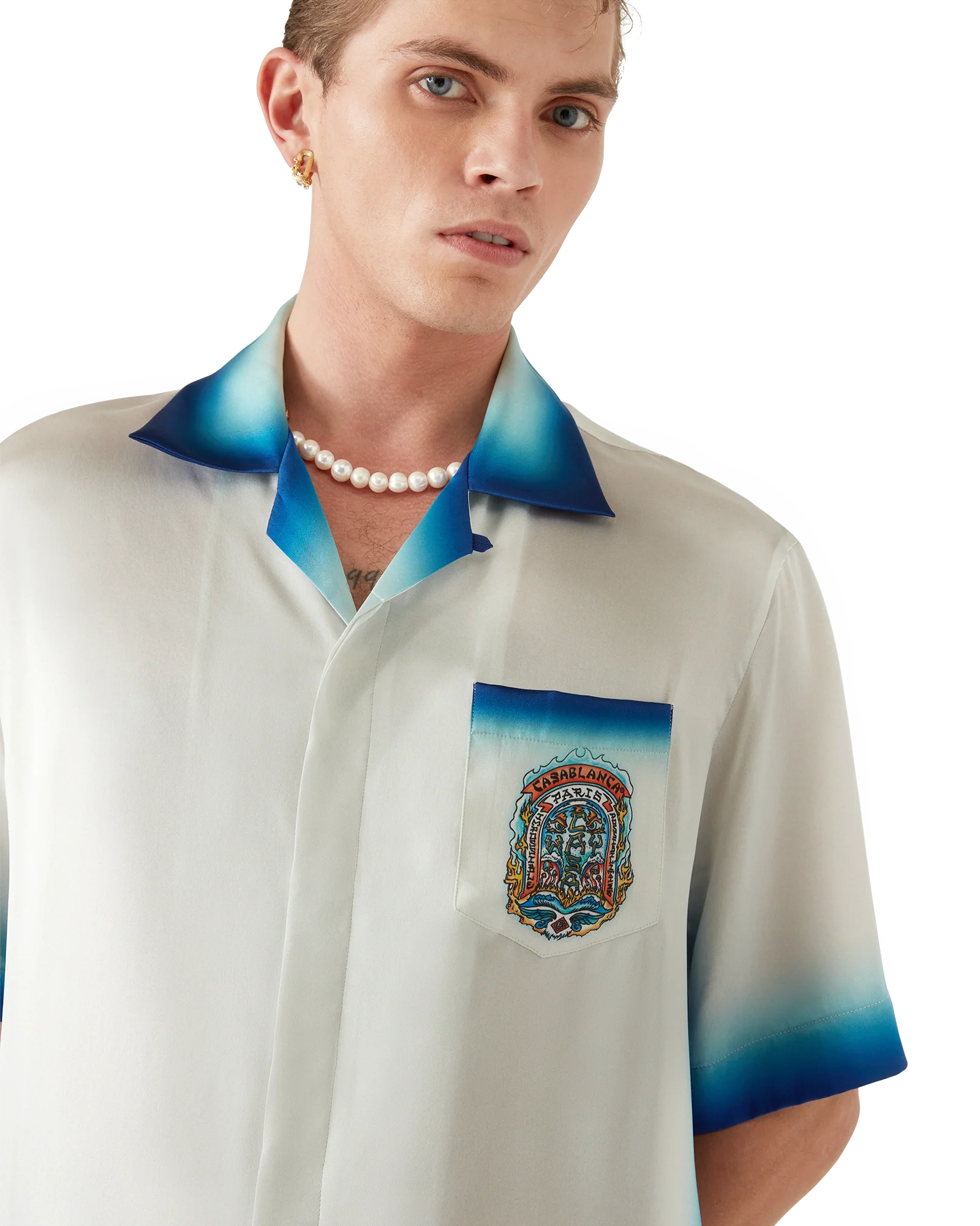 Camisa de seda de manga corta Casa Way Skate