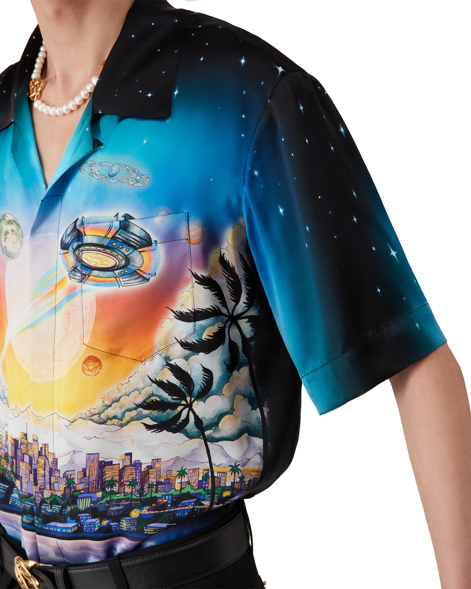 Camisa de seda de manga corta The Premonition