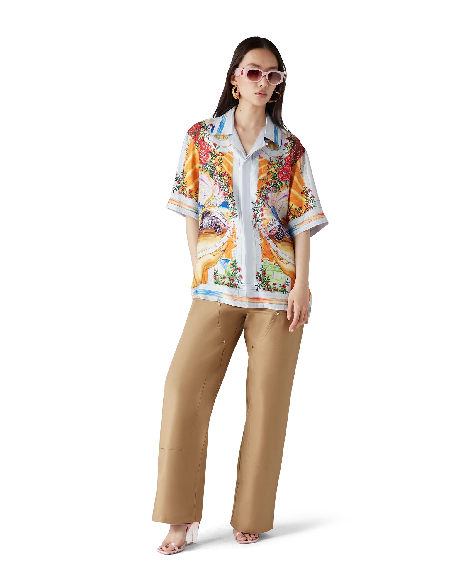 Camisa de seda de manga corta Tornado de la Rosa