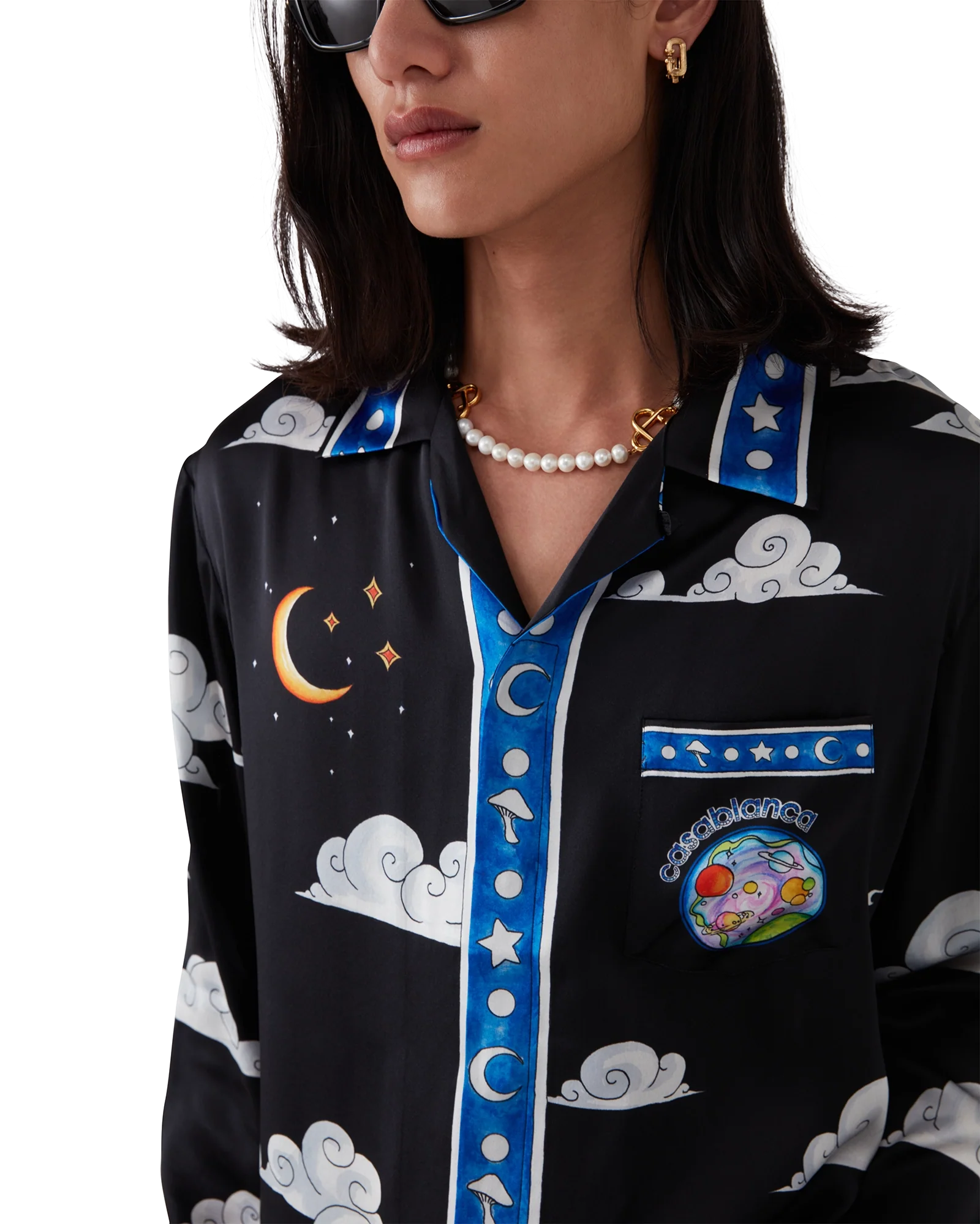 Camisa de seda de manga larga Los Cuatro Elementos
