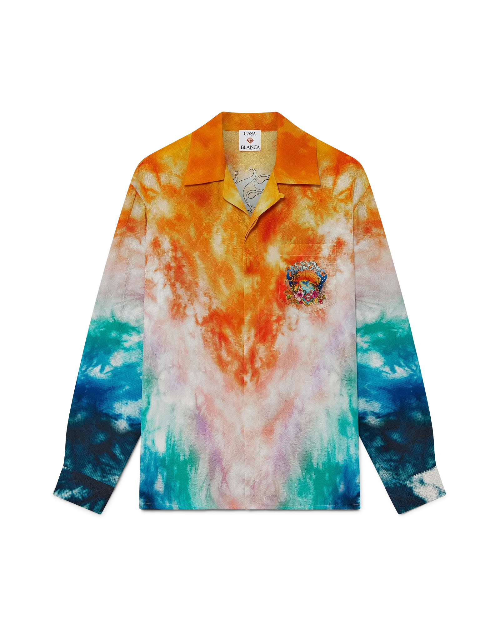 Camisa de seda de manga larga Surf Trip