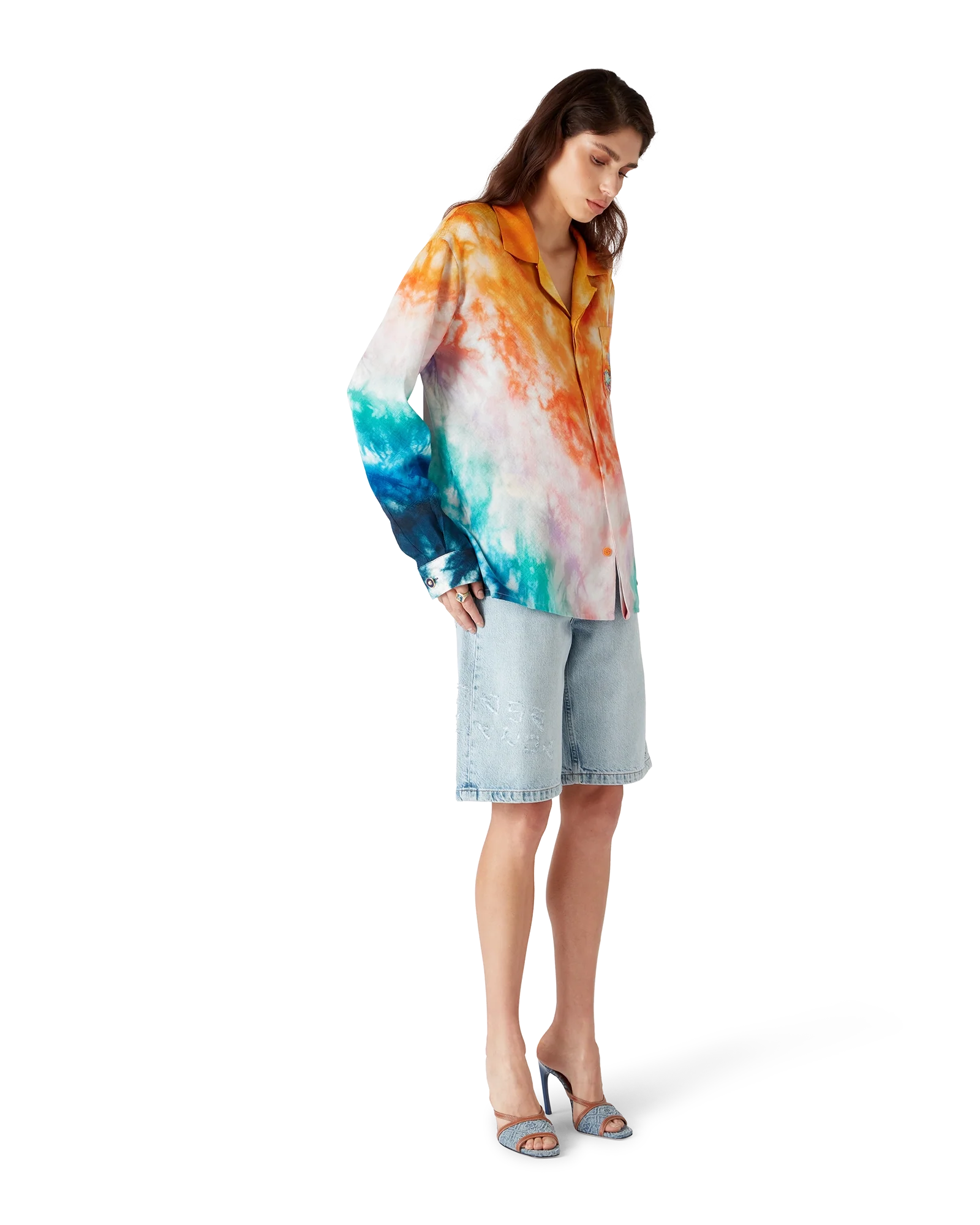Camisa de seda de manga larga Surf Trip