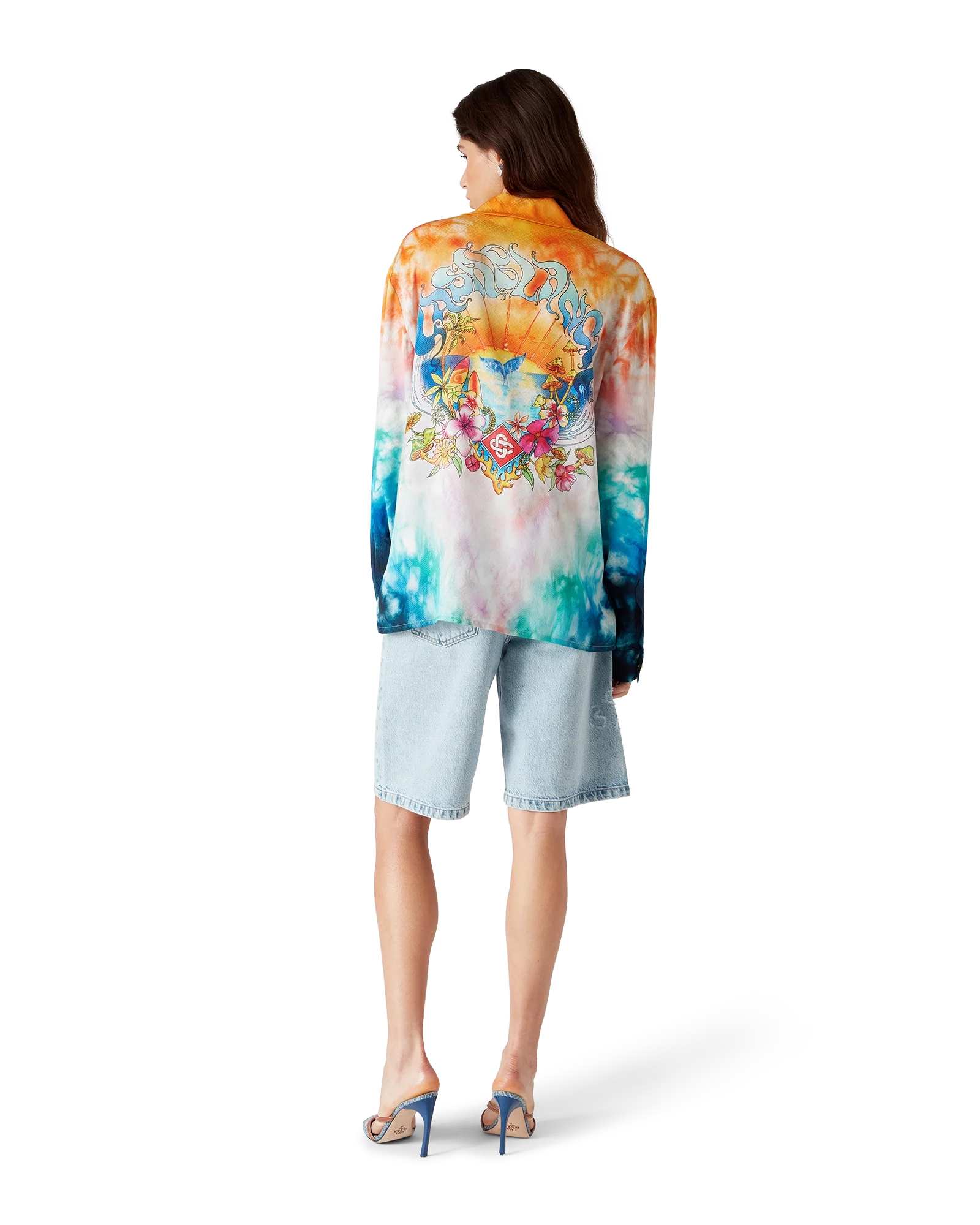Camisa de seda de manga larga Surf Trip