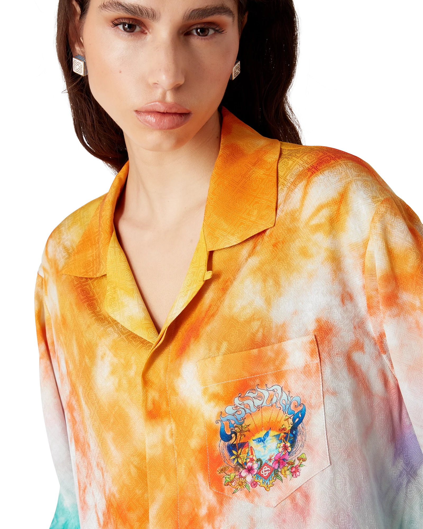Camisa de seda de manga larga Surf Trip