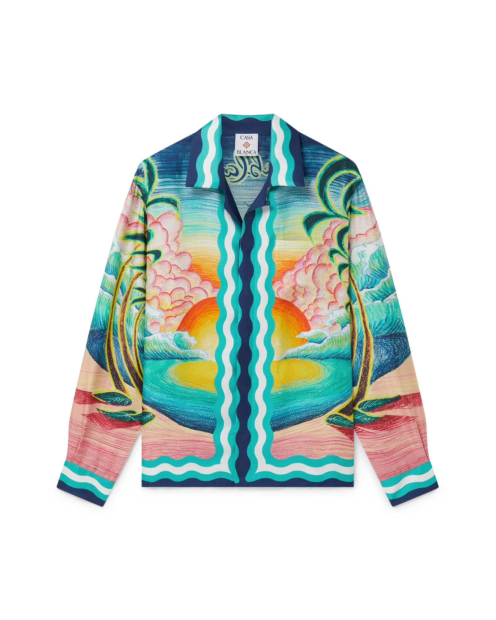 Camisa de seda de manga larga Sea Dance
