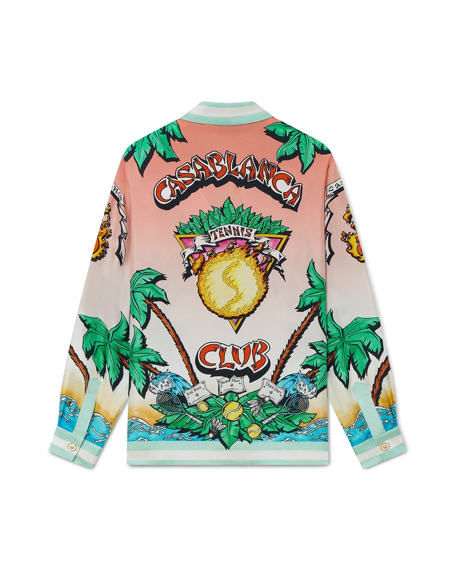 Camisa de seda de manga larga del club de tenis