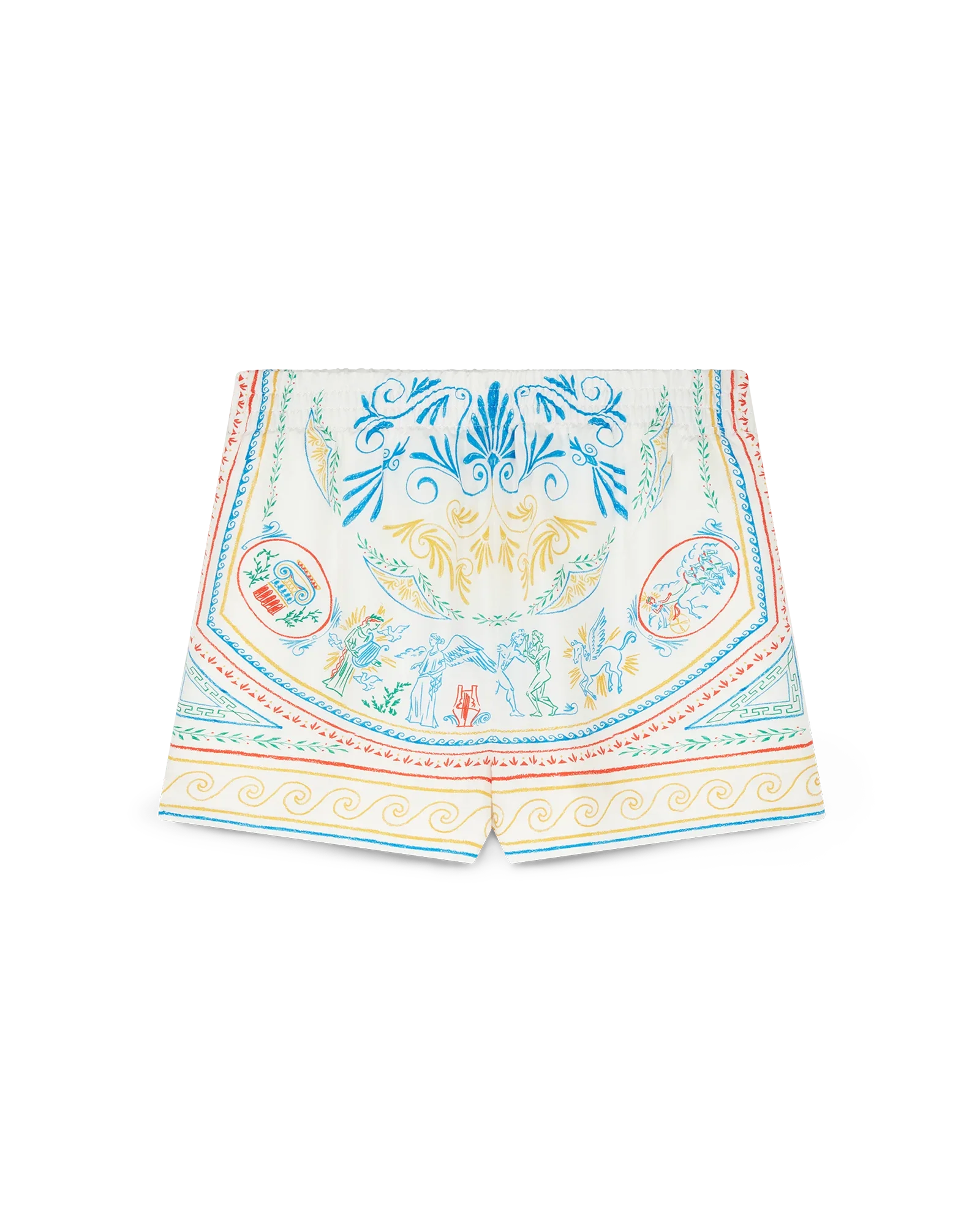 Pantalones cortos de seda con diseño de jarrón de lápiz