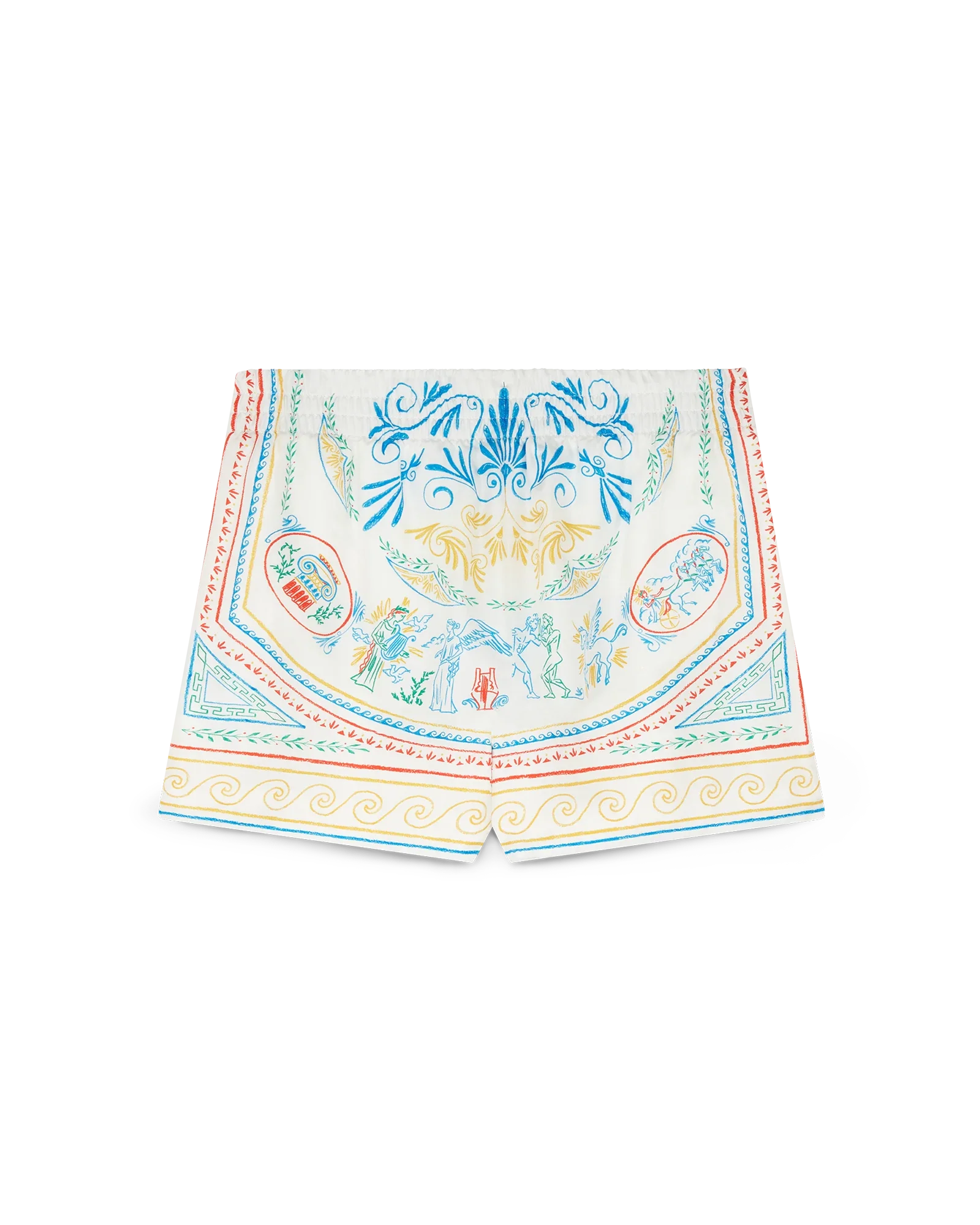 Pantalones cortos de seda con diseño de jarrón de lápiz