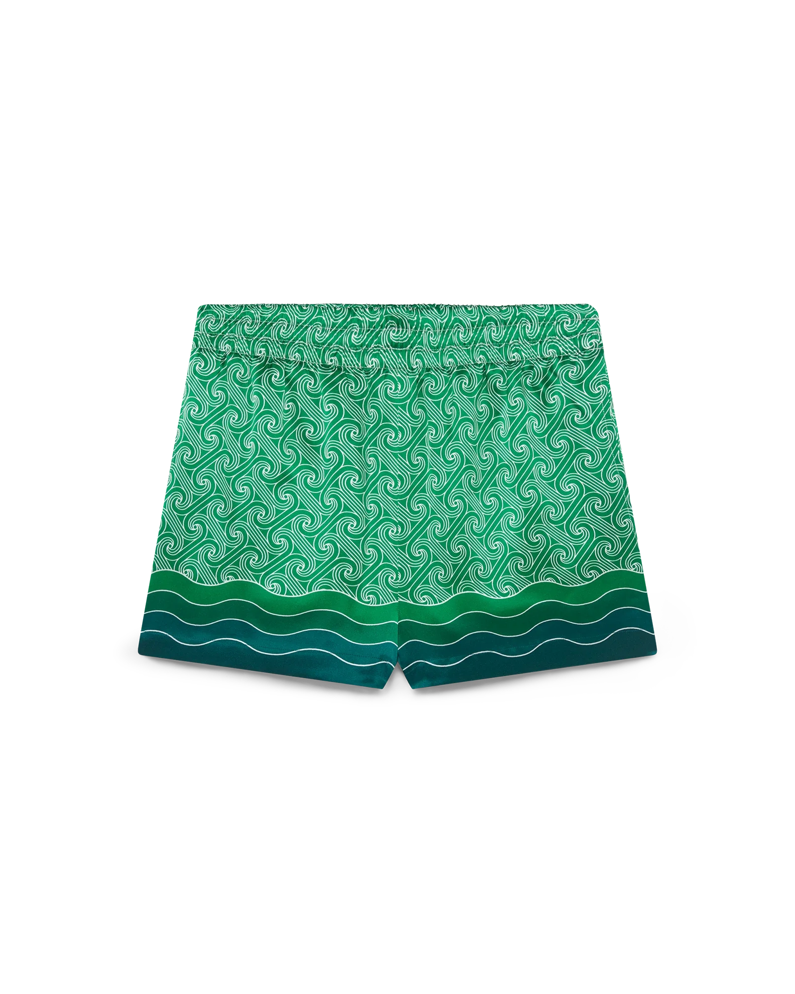 Pantalones cortos de seda con monograma de columna