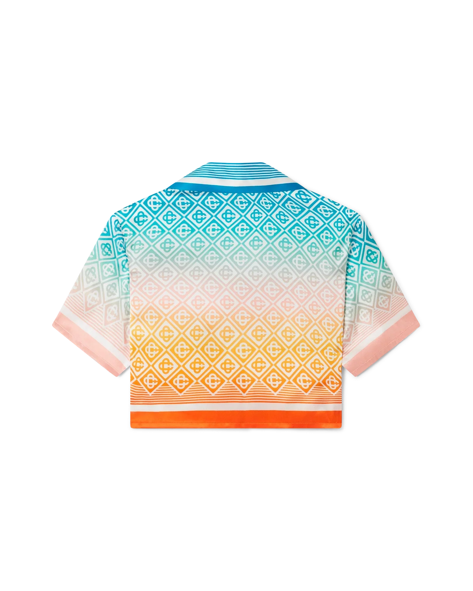 Camisa corta de seda con monograma degradado