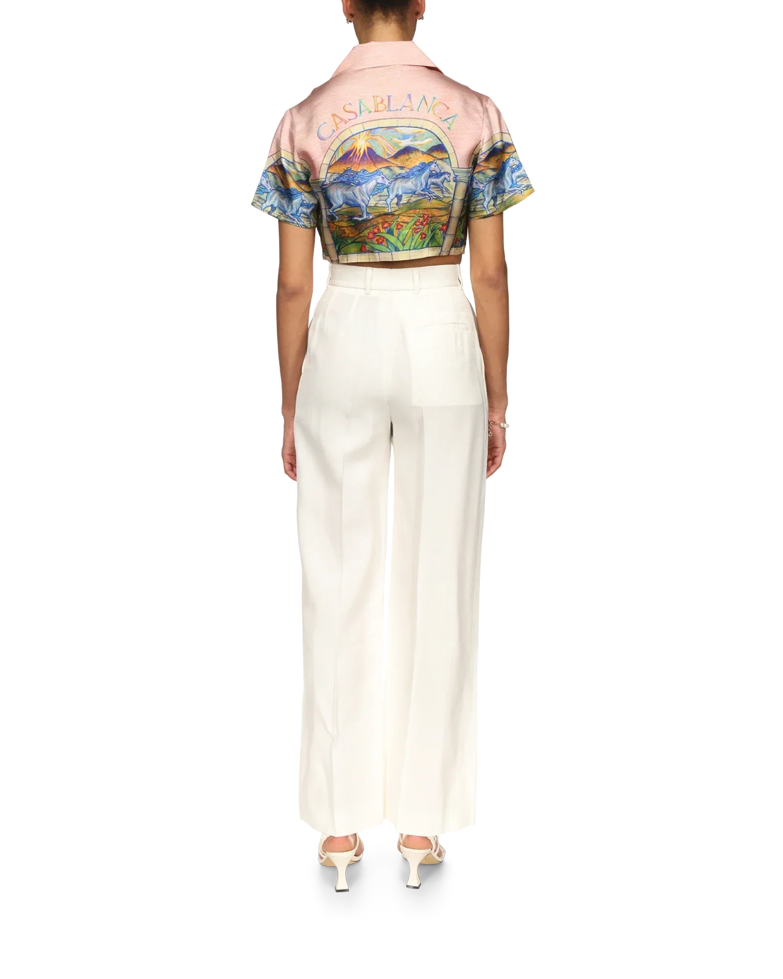 Camisa de seda corta Wild Horses