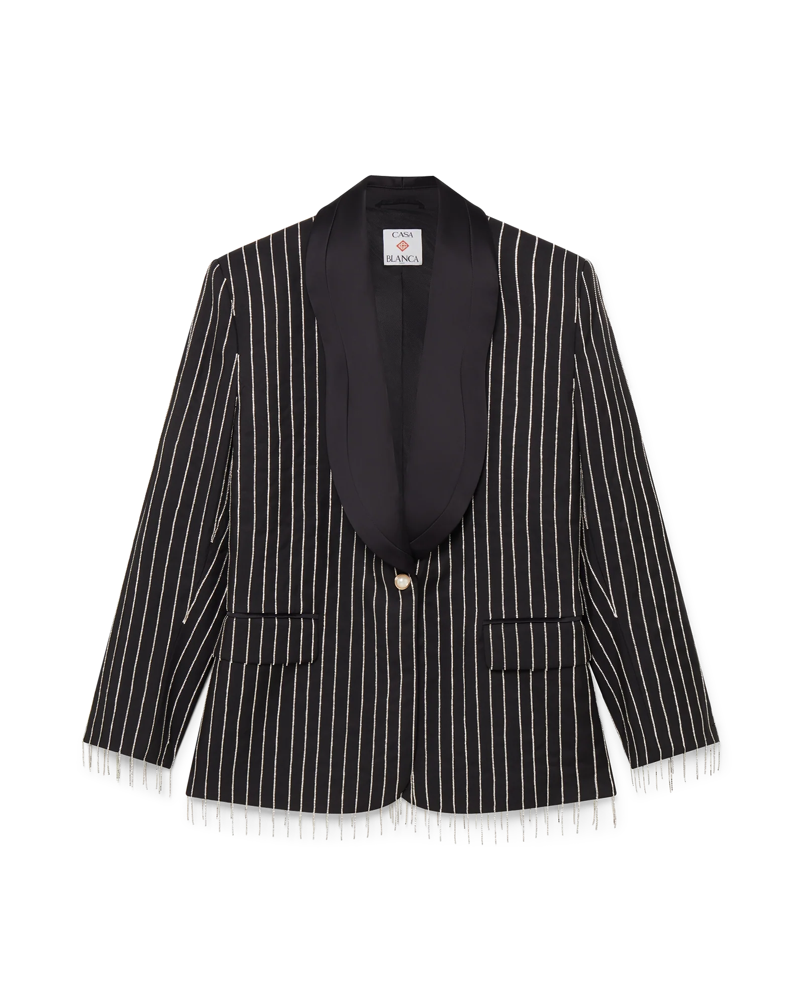 Chaqueta entallada adornada con cristales