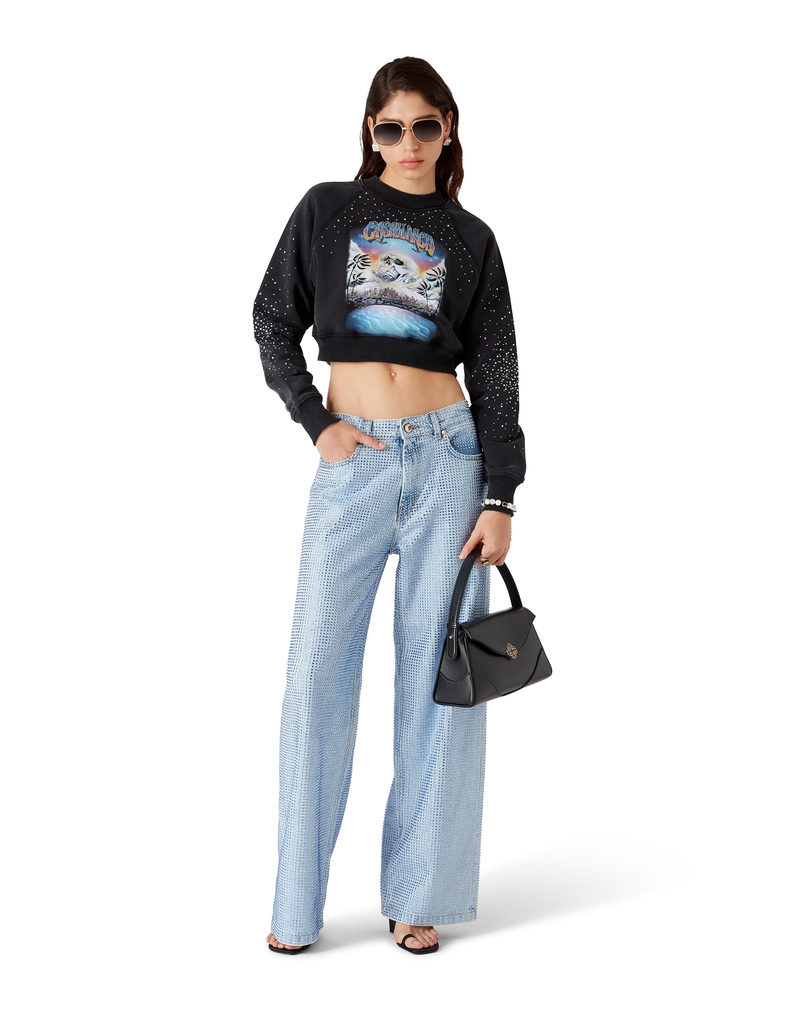 Sudadera corta con adornos de cristales de The Premonition