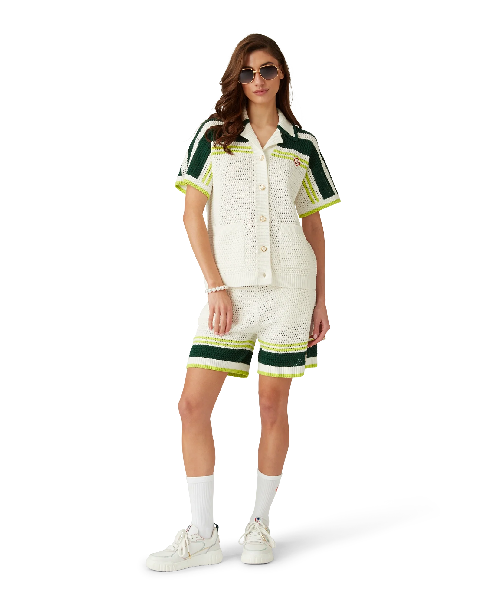 Camiseta de tenis de crochet